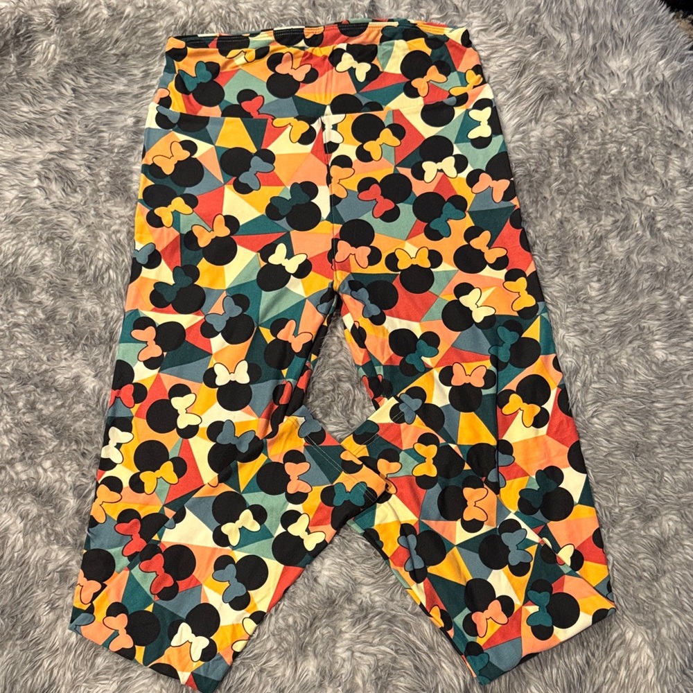 LuLaRoe Colorful Disney Minnie Mouse Pattern Leggings OS